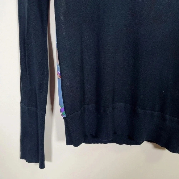 10 Crosby Derek Lam  Floral Back Navy Sweater - Picture 7 of 14